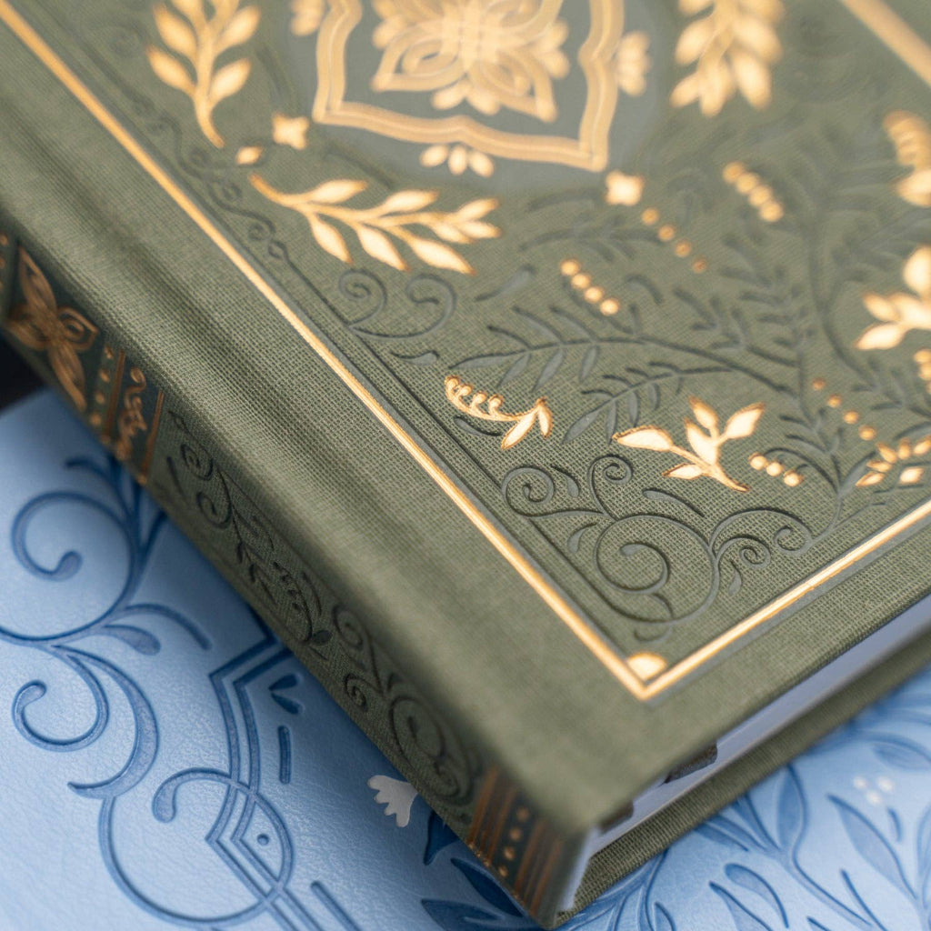 Storybook In Vintage Olive Dot Grid Notebook