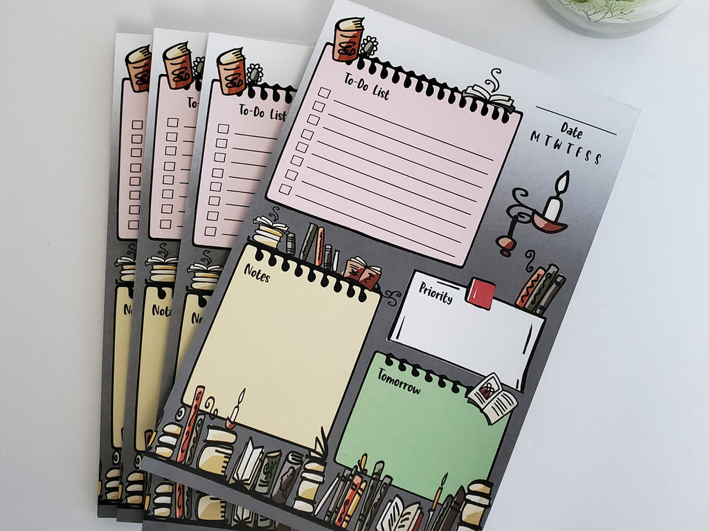 Bookshelf Daily Planner Notepad