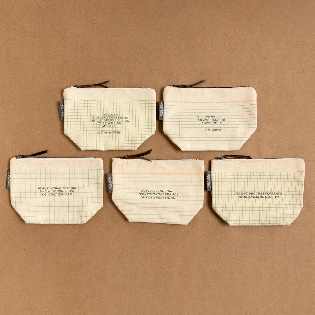 Overthinker Zippered Canvas Pouch