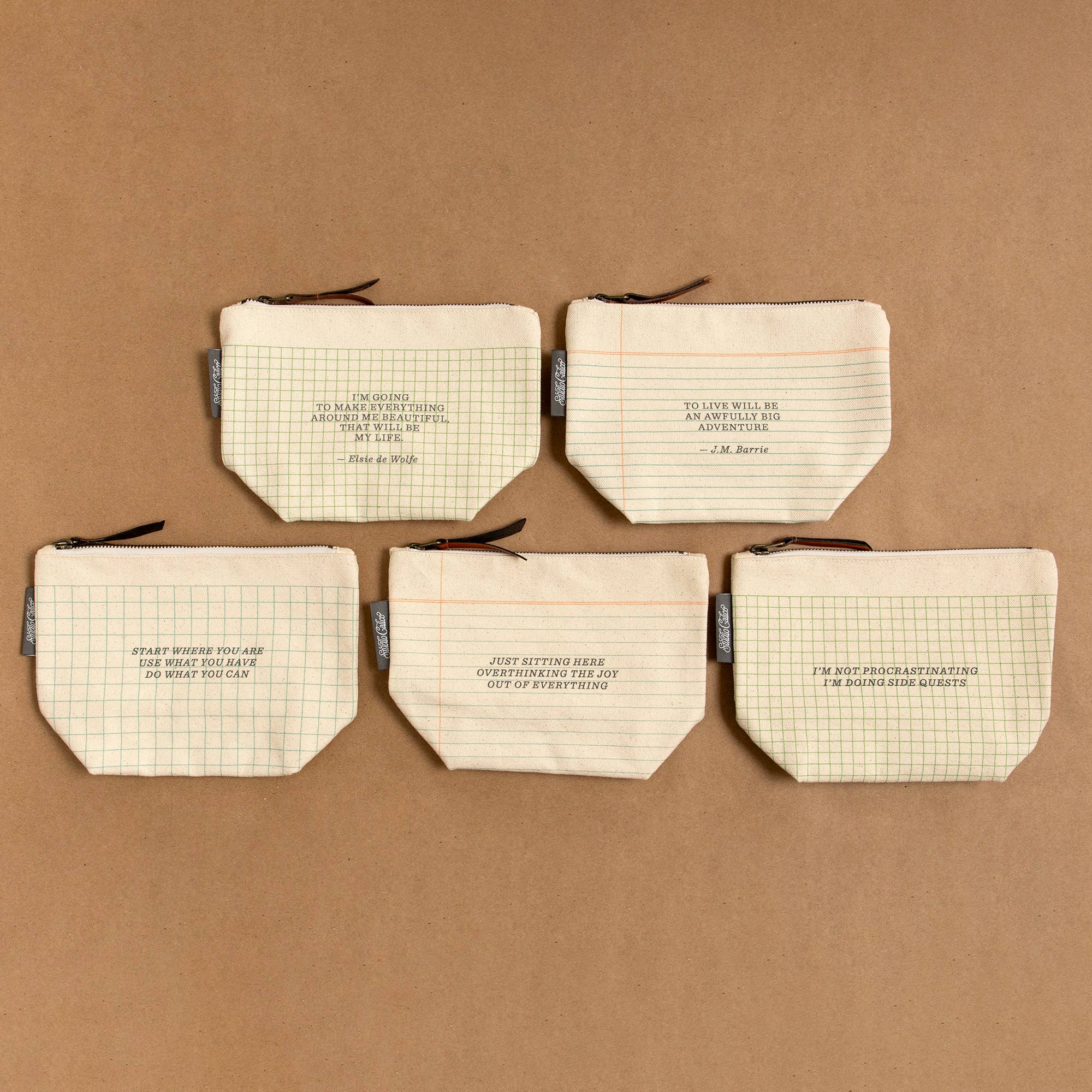 Overthinker Zippered Canvas Pouch