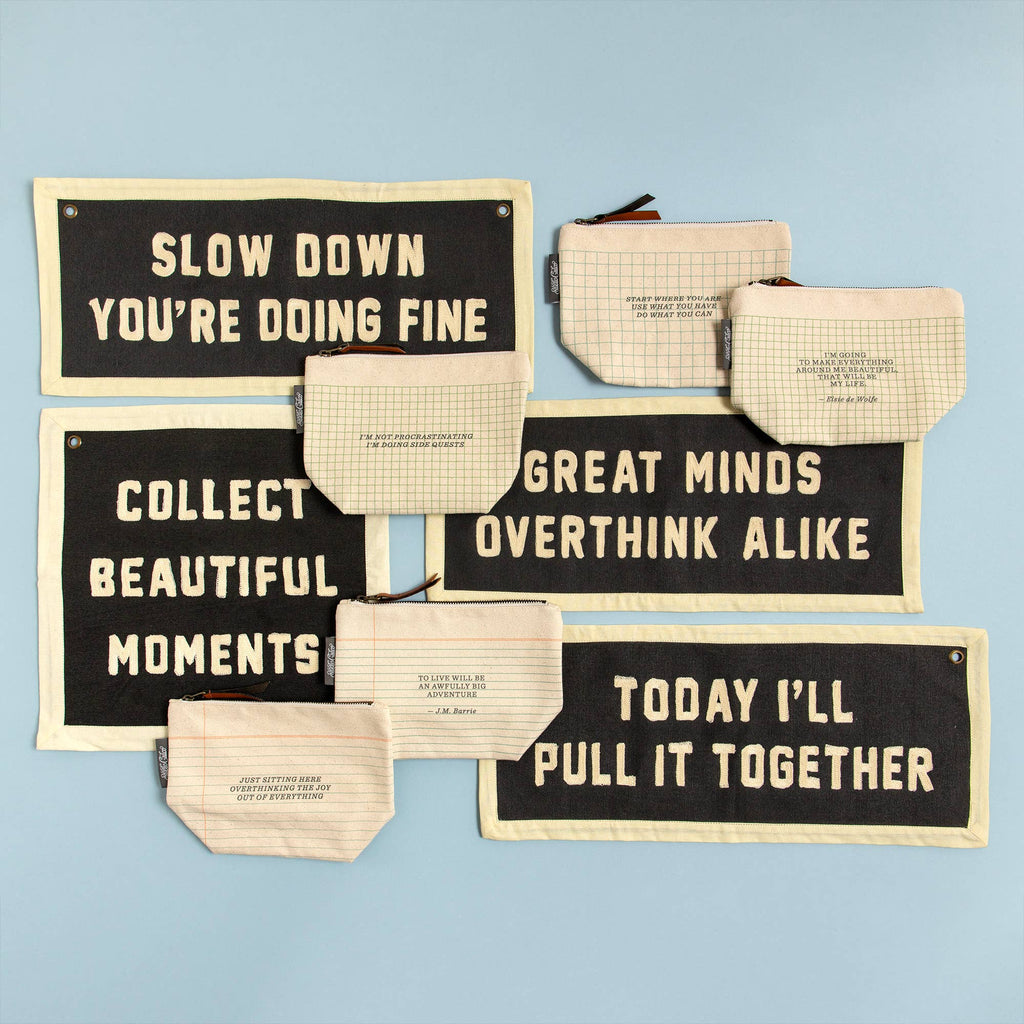 Overthinker Zippered Canvas Pouch