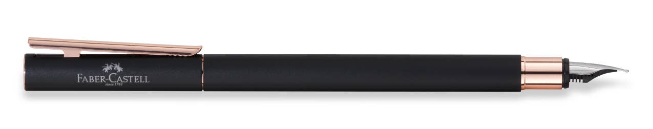 NEO Slim Black Matte & Rose Gold Fountain Pen