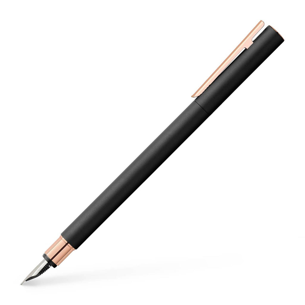 NEO Slim Black Matte & Rose Gold Fountain Pen