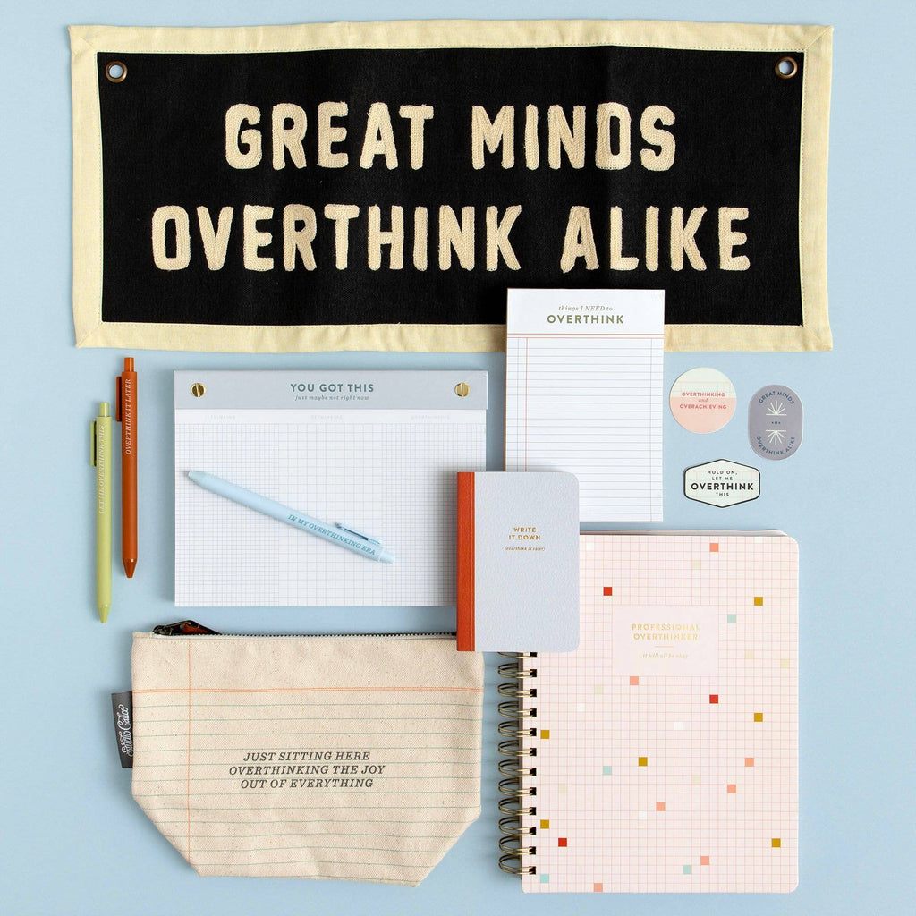 Overthinker Zippered Canvas Pouch