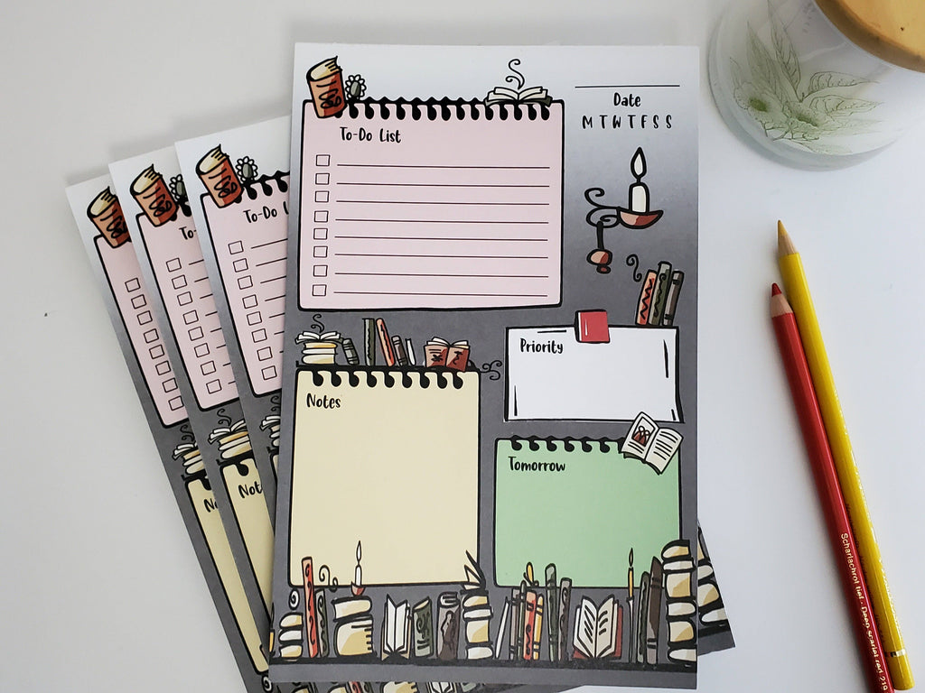 Bookshelf Daily Planner Notepad
