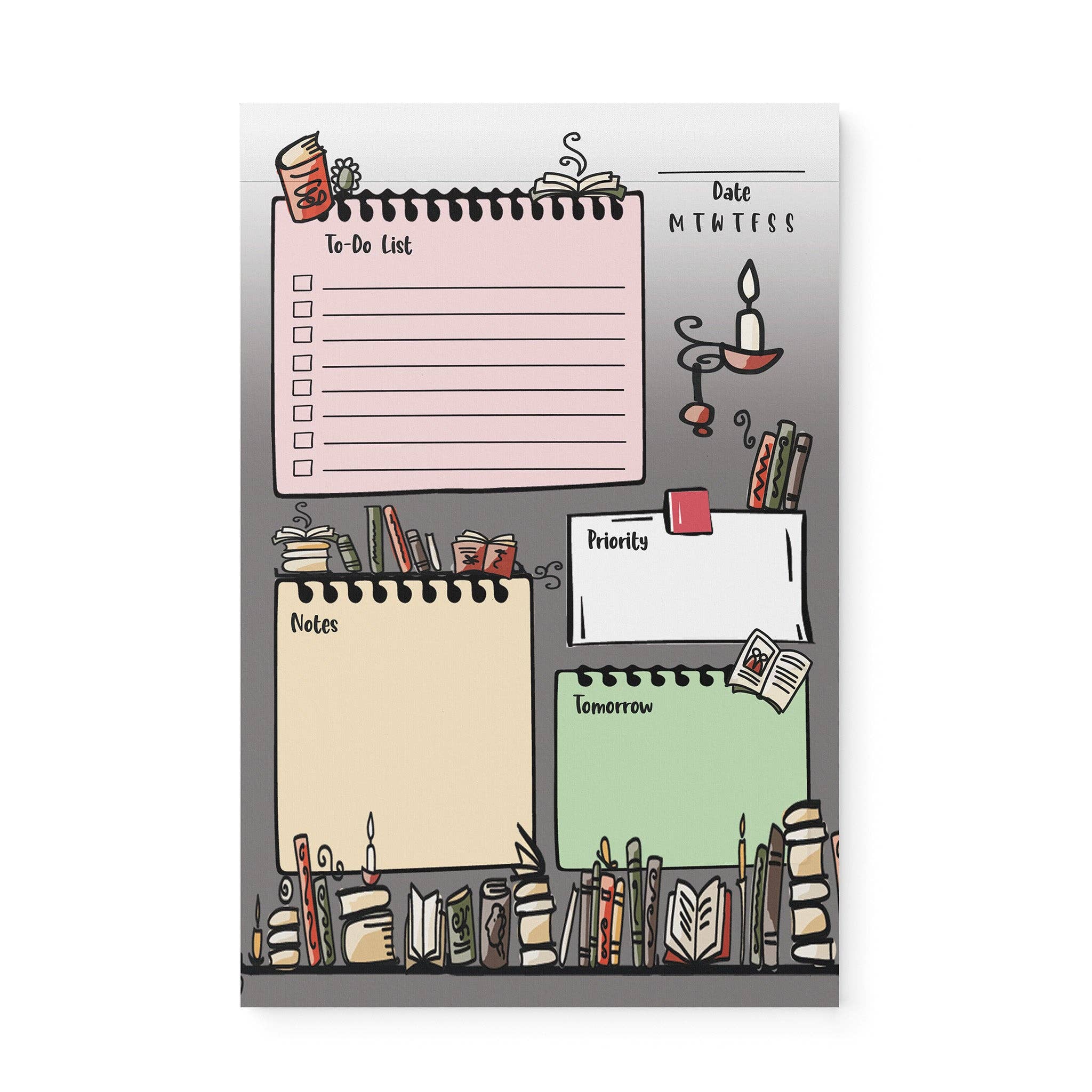 Bookshelf Daily Planner Notepad